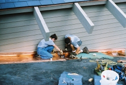 03.  Roof flashing work in progress