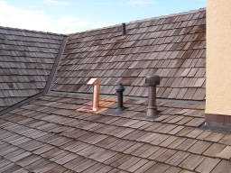 04.  Copper dryer vent, roof flashing