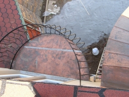 15.  Top view of copper balcony flashing