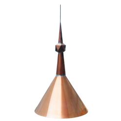 french curve copper chimney cap with patina finish