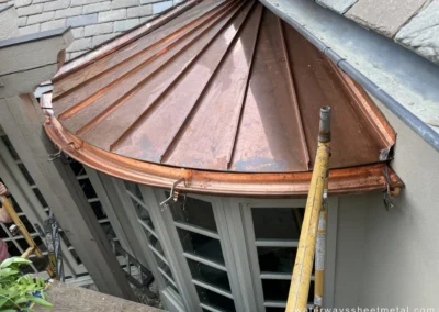 Breakfast Nook and Gutter in Copper Finished Roof view