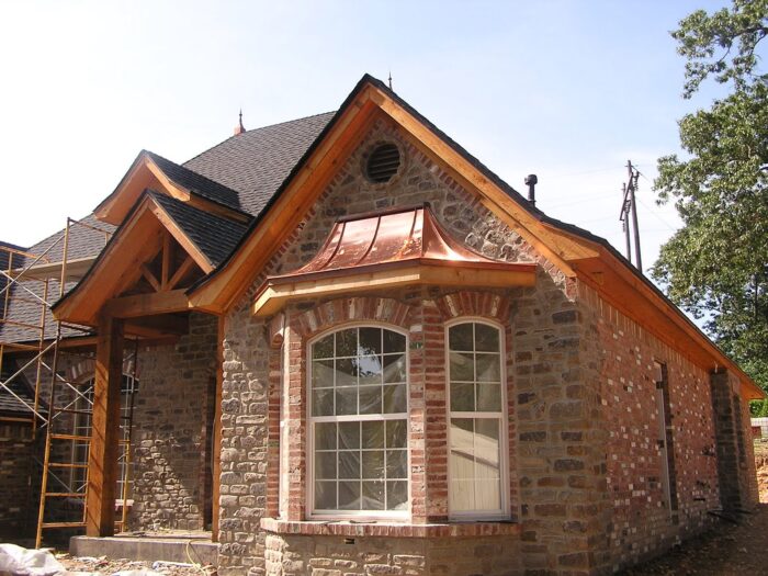 Copper roof bay window